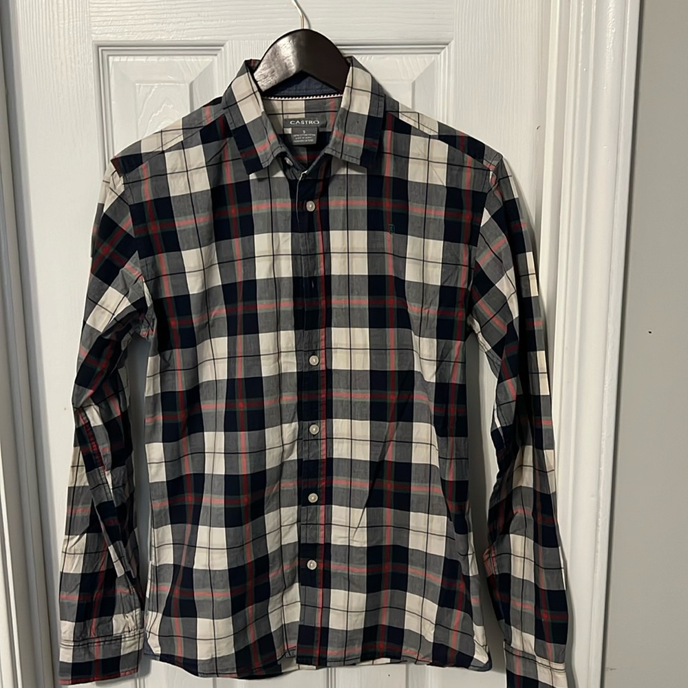 Nice Castro Men Button Down Shirt Casual Size S Blue/Green/Red/Cream